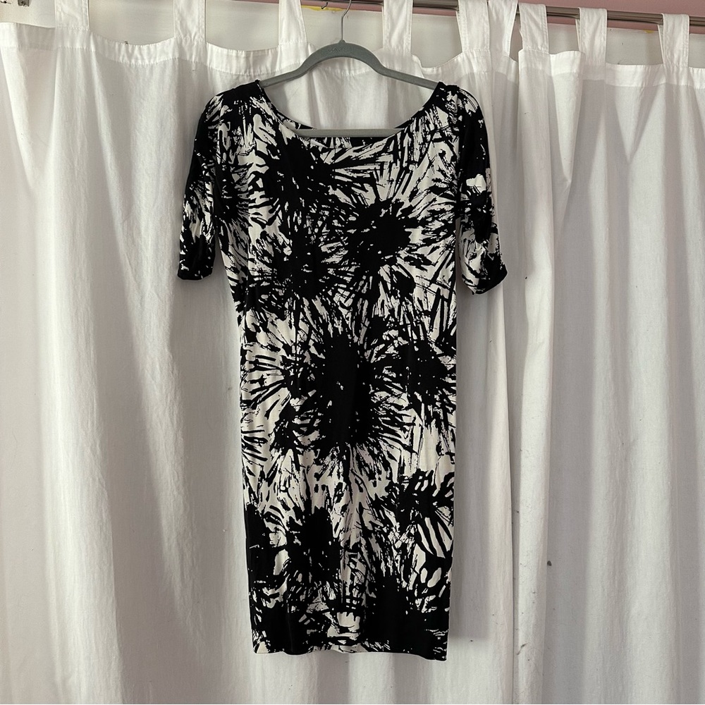 Diane Von Furstenberg Black Patterned Dress